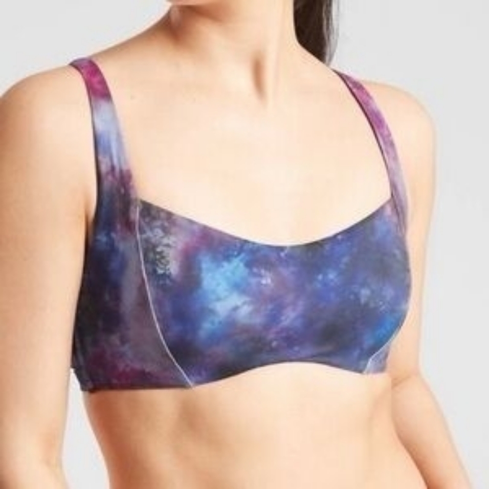 Athleta Supernova Purple Tie-Dye Bikini Top